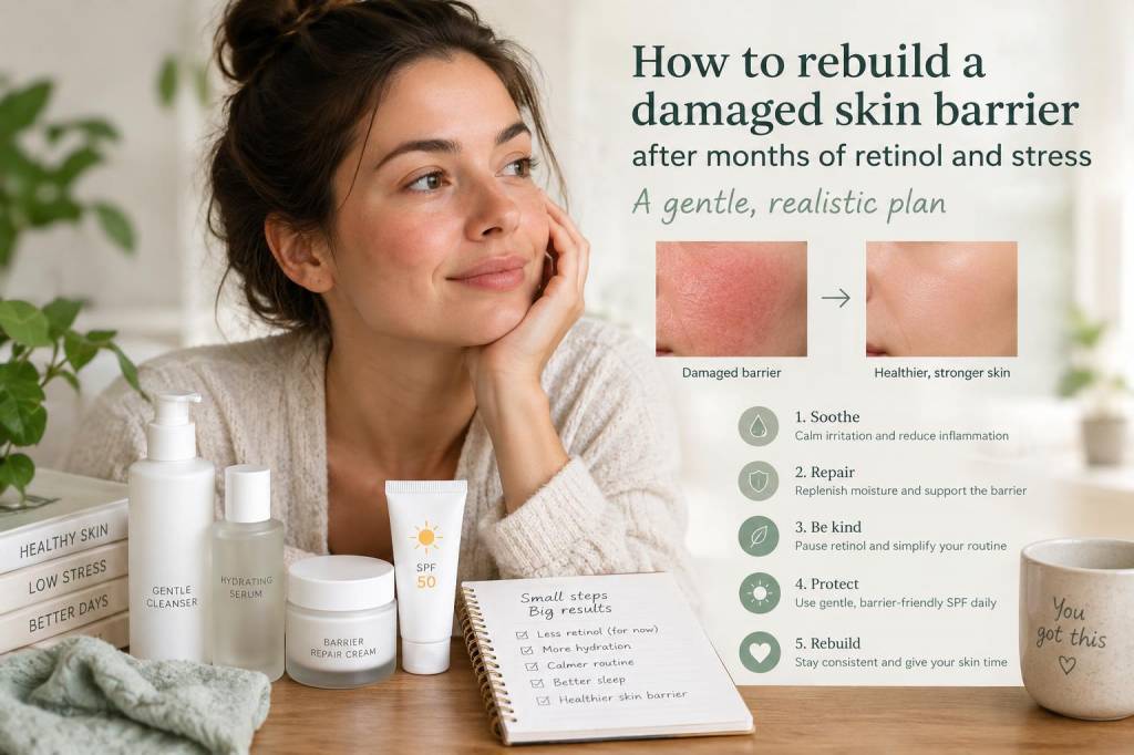 How to rebuild a damaged skin barrier after months of retinol and stress: a gentle, realistic plan