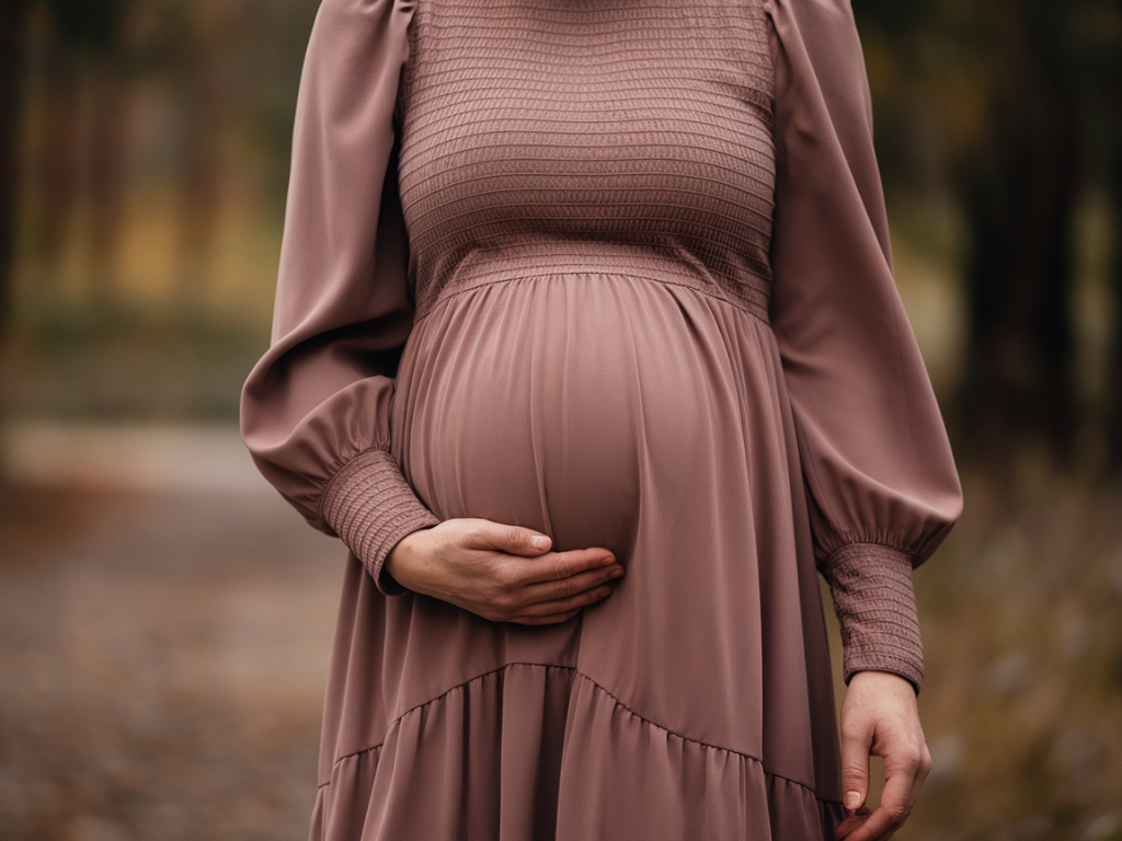 how to pick a versatile midi dress that hides a postpartum belly and travels wrinkle-free