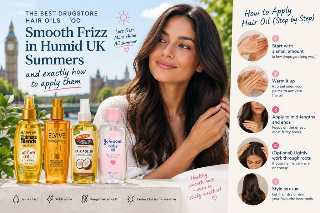The best drugstore hair oils to smooth frizz in humid uk summers and exactly how to apply them