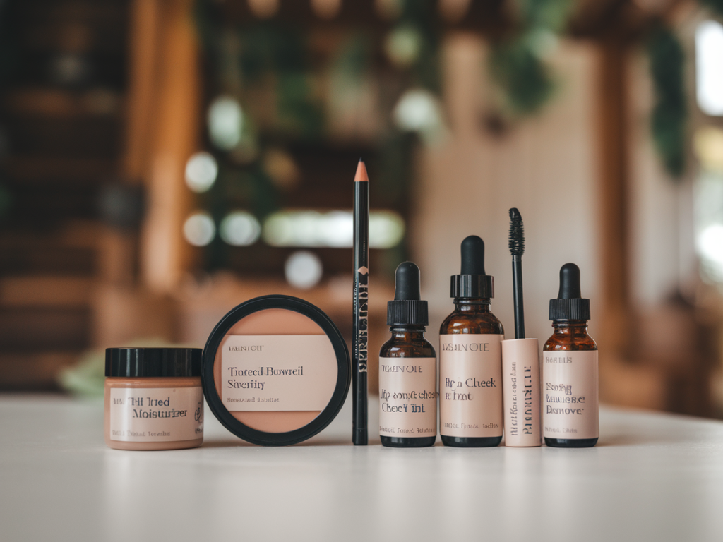 The exact seven-product minimalist makeup kit for tired skin and zoom calls